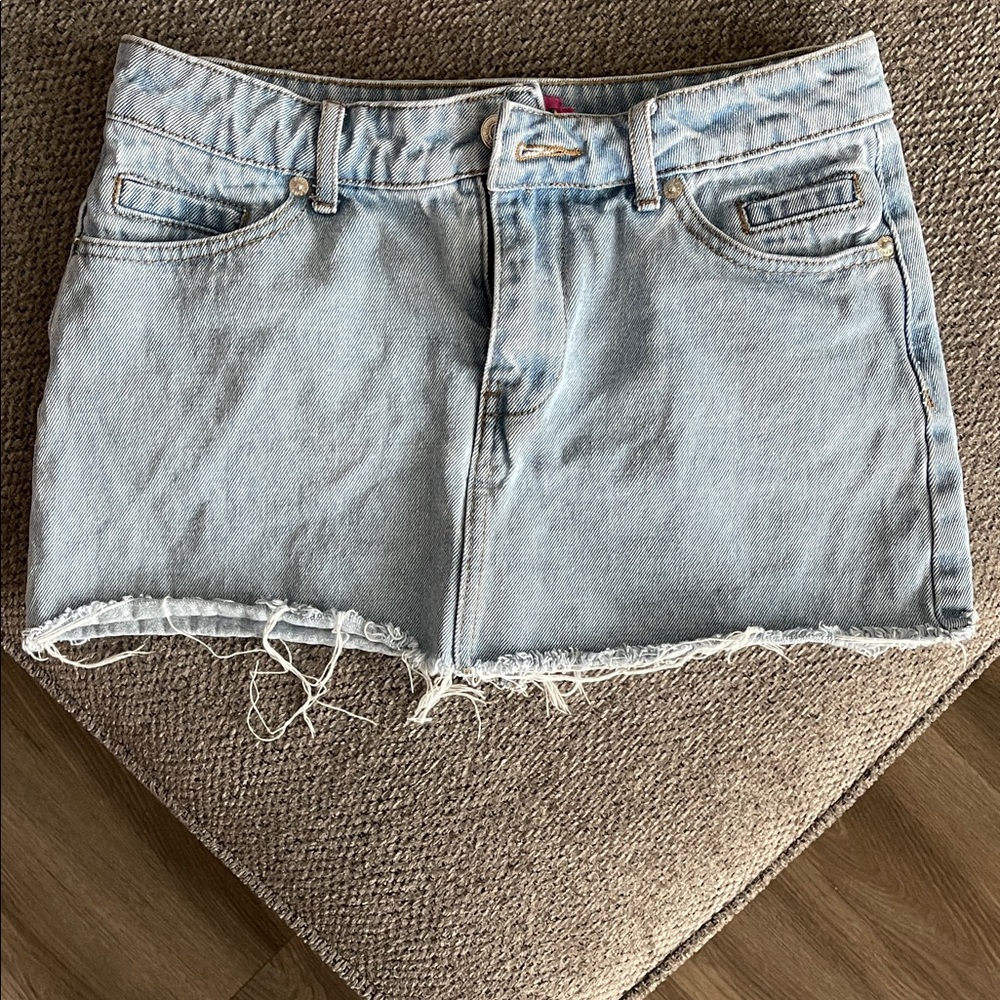 Edikted Denim Jean Mini Skirt